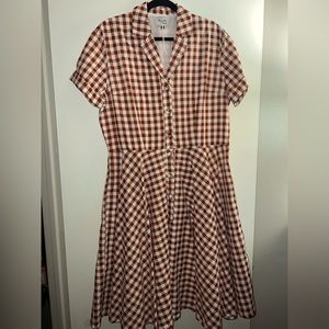 Red and White Gingham retro dress